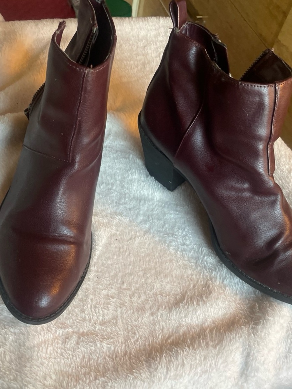 Women’s Burgundy Leather Ankle Boots - Classic Side-Zip Chelsea